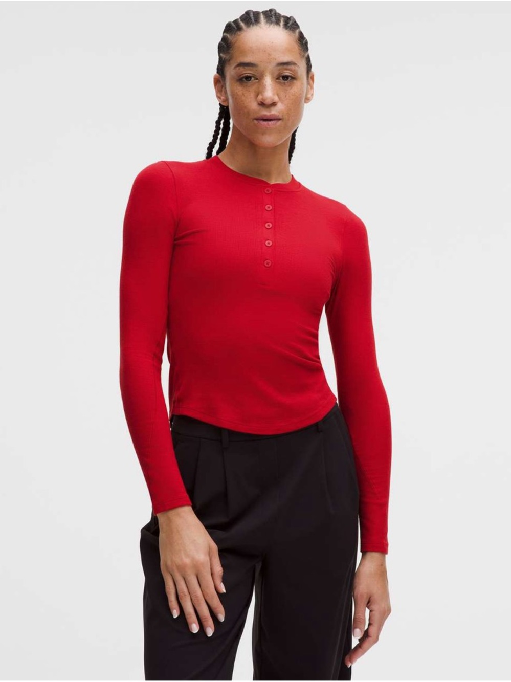14. Lululemon Hold Tight Long-Sleeve Henley
Oxford Red  NWT